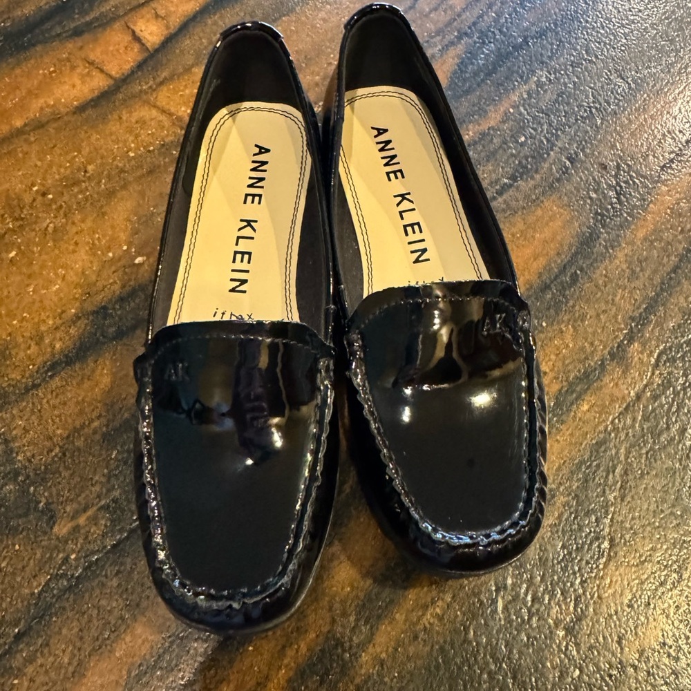 Anne Klein Glossy Black Flats